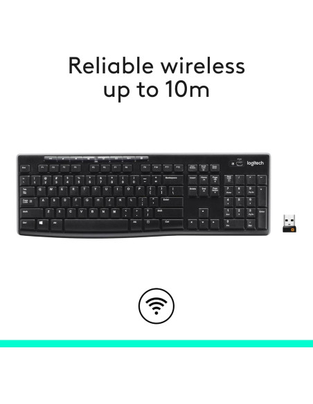 Teclado Inalámbrico Logitech K270 Negro, 2.4 GHz, Tamaño Completo Teclado Inalámbrico Logitech K270 Negro, 2.4 GHz, Tamaño Completo