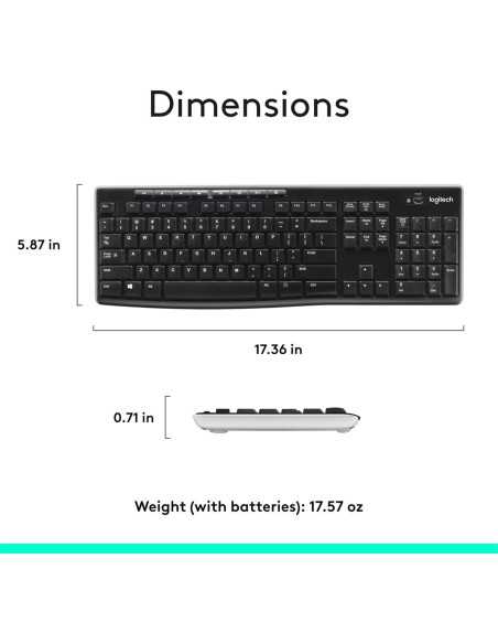 Teclado Inalámbrico Logitech K270 Negro, 2.4 GHz, Tamaño Completo Teclado Inalámbrico Logitech K270 Negro, 2.4 GHz, Tamaño Completo
