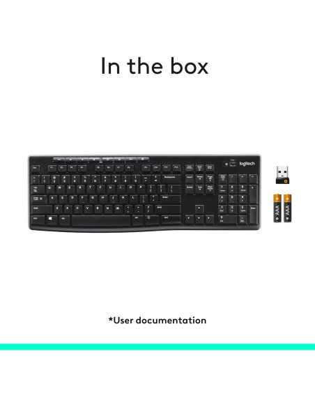 Teclado Inalámbrico Logitech K270 Negro, 2.4 GHz, Tamaño Completo Teclado Inalámbrico Logitech K270 Negro, 2.4 GHz, Tamaño Completo