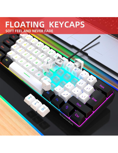 Teclado Gaming Snpurdiri 60% RGB Compacto USB Tipo-C