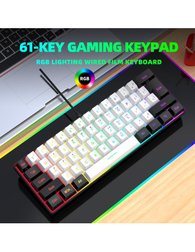 Teclado Gaming Snpurdiri 60% RGB Compacto USB Tipo-C