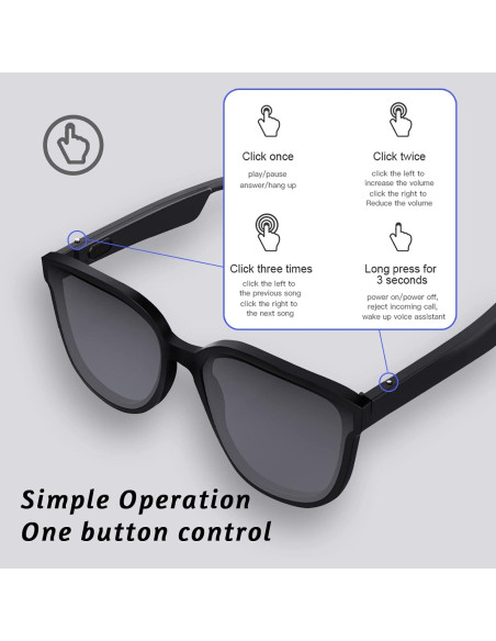 Gafas de sol Bluetooth KONLEYA W6 con control por voz Gafas de sol Bluetooth KONLEYA W6 con control por voz