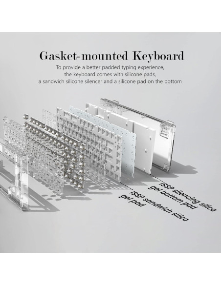 Teclado Mecánico Womier K75 75% RGB Intercambiable Blanco Teclado Mecánico Womier K75 75% RGB Intercambiable Blanco