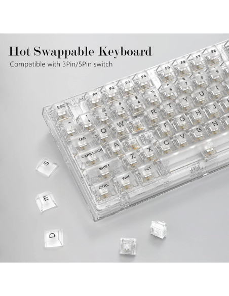 Teclado Mecánico Womier K75 75% RGB Intercambiable Blanco Teclado Mecánico Womier K75 75% RGB Intercambiable Blanco