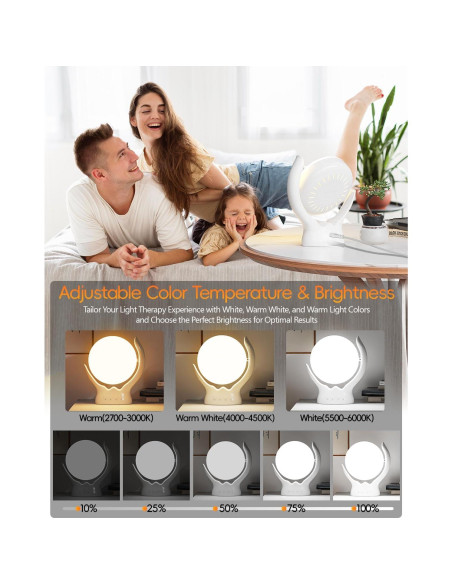 Lámpara de Terapia de Luz HIBOITEC 10000 Lux Ajustable Lámpara de Terapia de Luz HIBOITEC 10000 Lux Ajustable