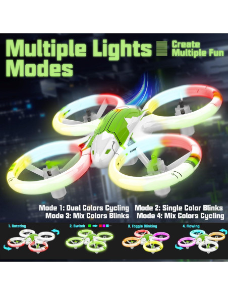 Dron BEZGAR HQ051S Mini RC LED para Niños - Acrobacias Dron BEZGAR HQ051S Mini RC LED para Niños - Acrobacias