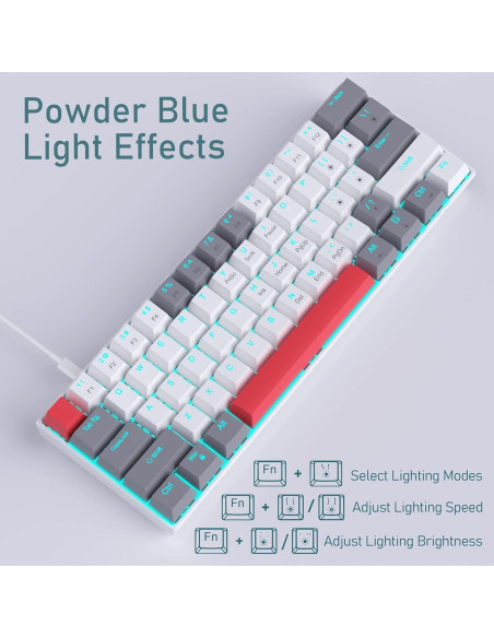 Teclado Mecánico Camiysn 61 Teclas Compacto Luz Azul Teclado Mecánico Camiysn 61 Teclas Compacto Luz Azul