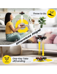 Dron Mini Holy Stone HS210 Rojo para Niños - 3 Baterías, Giros 3D 2