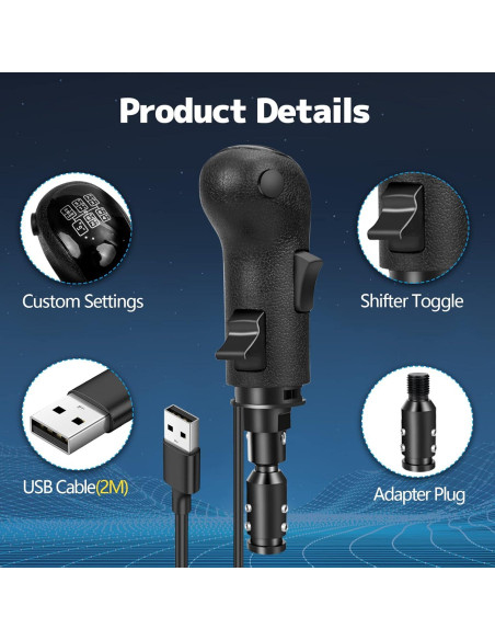 Cambiador USB Dexepe para Simulador de Camiones PC - Compatible G25 G27 G29 TH8A Cambiador USB Dexepe para Simulador de Camiones PC - Compatible G25 G27 G29 TH8A