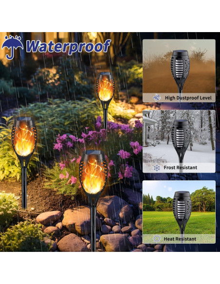 KYEKIO Luz Solar Antorcha 12 Piezas Llama Parpadeante Jardín KYEKIO Luz Solar Antorcha 12 Piezas Llama Parpadeante Jardín