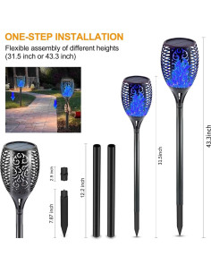 Luces Solares EOYIZW 4 Pack Antorchas LED Decorativas 2
