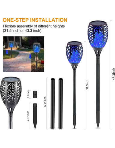 Luces Solares EOYIZW 4 Pack Antorchas LED Decorativas