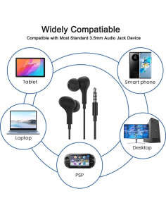 Auriculares con cable TANGOSTU A50 con micrófono y control - Negro 2