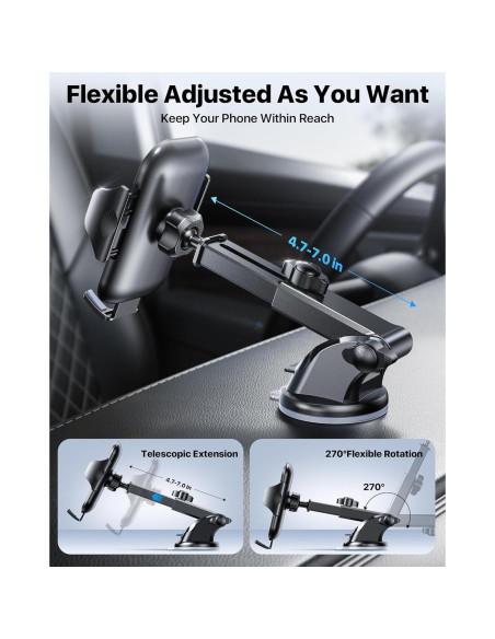 Soporte para Teléfono de Coche Andobil 3 en 1 - Negro Soporte para Teléfono de Coche Andobil 3 en 1 - Negro