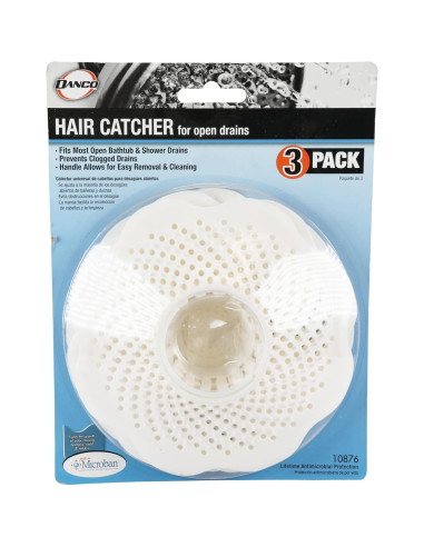 Danco Captador de Cabello para Drenaje de Bañera - Paquete de 3