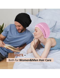 Gorro de Satén Ajustable para Cabello Frizz - Negro 2