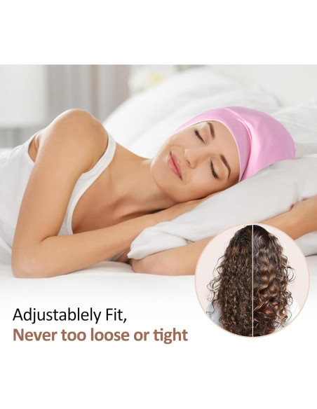 Gorro de Satén Ajustable para Cabello Frizz - Negro Gorro de Satén Ajustable para Cabello Frizz - Negro