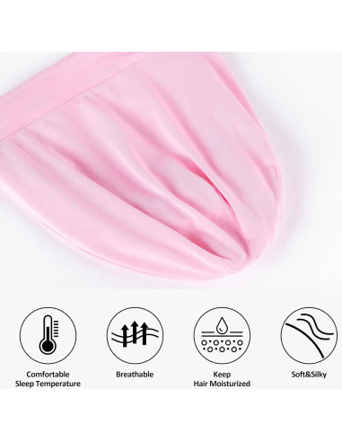 Gorro de Satén Ajustable para Cabello Frizz - Negro