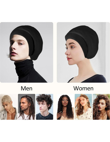Gorro de Satén Ajustable para Cabello Frizz - Negro Gorro de Satén Ajustable para Cabello Frizz - Negro