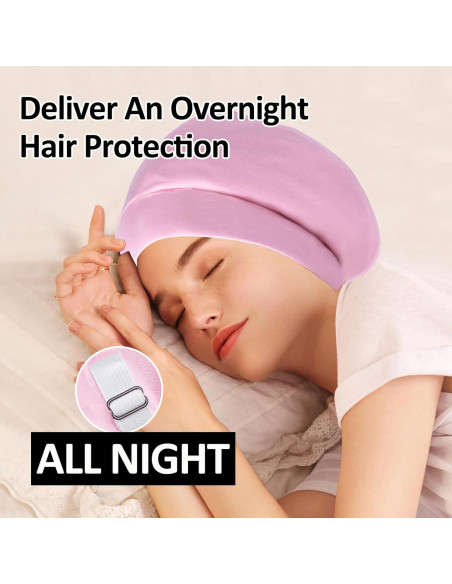 Gorro de Satén Ajustable para Cabello Frizz - Negro Gorro de Satén Ajustable para Cabello Frizz - Negro