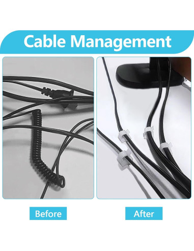 100 Clips de Cable Adhesivos Abnii 16mm para Organización