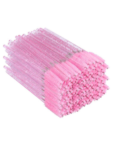 G2PLUS 300pcs Cepillos de Pestañas Desechables Rosas 10cm
