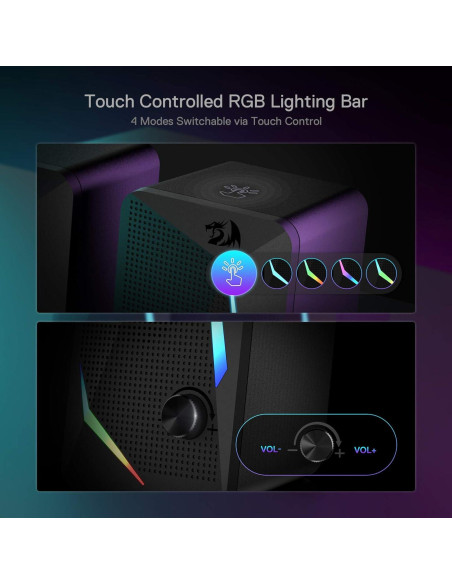 Altavoces Redragon GS510 2.0 RGB USB para PC y Laptop Altavoces Redragon GS510 2.0 RGB USB para PC y Laptop