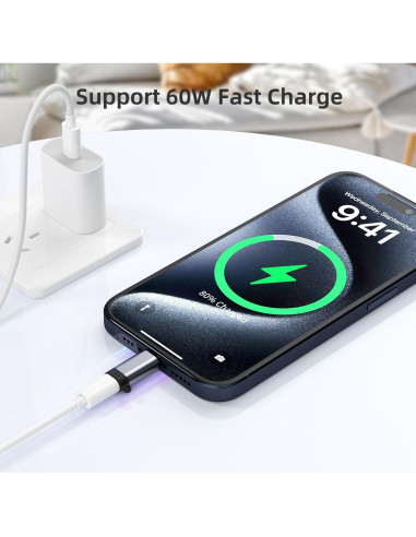 Paquete de 5 Adaptadores USB C a Lightning UWOXX - Carga Rápida