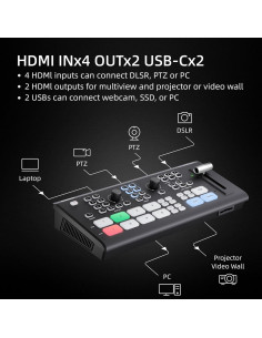 Osee GoStream Deck Pro Conmutador HDMI 6 Entradas 8 Botones 2