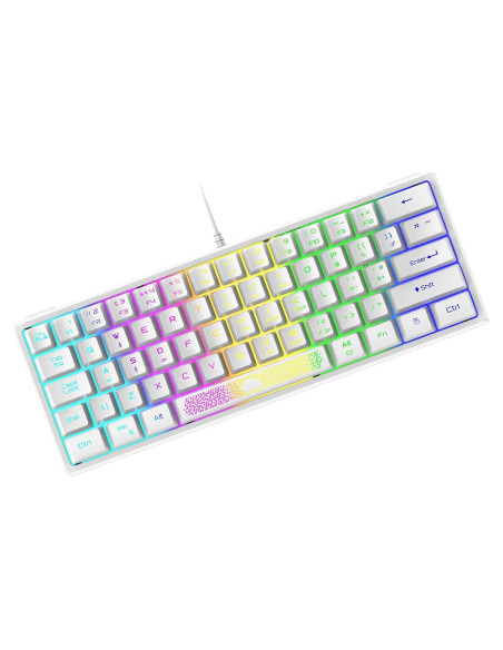 Teclado Gaming ZIYOU LANG K61 60% RGB Ergonómico Blanco Teclado Gaming ZIYOU LANG K61 60% RGB Ergonómico Blanco