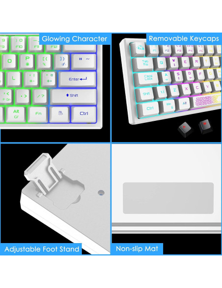 Teclado Gaming ZIYOU LANG K61 60% RGB Ergonómico Blanco Teclado Gaming ZIYOU LANG K61 60% RGB Ergonómico Blanco