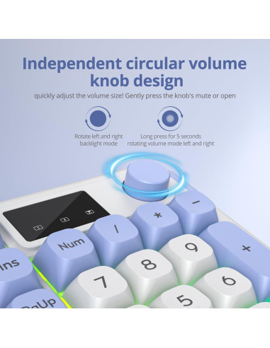Teclado Inalámbrico RGB Mosptnspg con Pantalla y Perilla Multifuncional