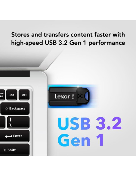 Lexar JumpDrive S80 128GB USB 3.2 Gen 1 Negro - Alta Velocidad Lexar JumpDrive S80 128GB USB 3.2 Gen 1 Negro - Alta Velocidad
