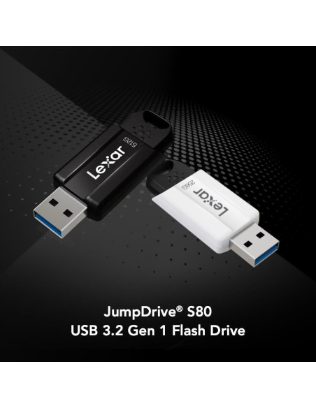 Lexar JumpDrive S80 128GB USB 3.2 Gen 1 Negro - Alta Velocidad Lexar JumpDrive S80 128GB USB 3.2 Gen 1 Negro - Alta Velocidad