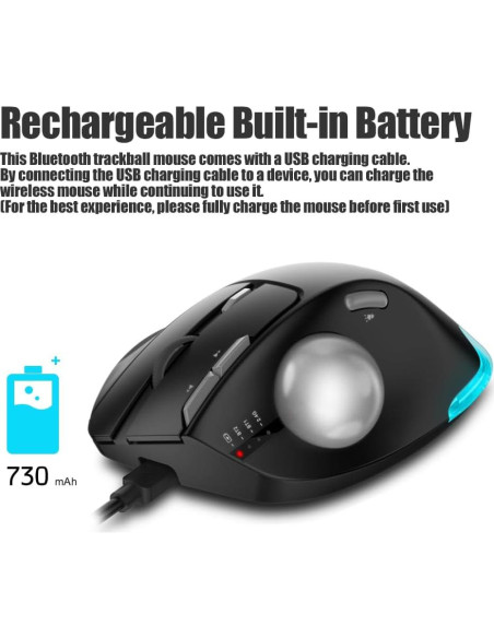 Mouse Trackball Inalámbrico Zelotes F33 4800 DPI Ergonómico Mouse Trackball Inalámbrico Zelotes F33 4800 DPI Ergonómico