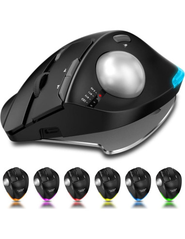 Mouse Trackball Inalámbrico Zelotes F33 4800 DPI Ergonómico