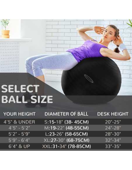 Bola de Ejercicio Antirrotura Fitvids 78-85cm Negro Bola de Ejercicio Antirrotura Fitvids 78-85cm Negro