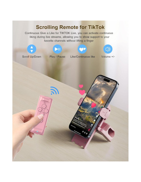 Control Remoto Bluetooth TK-PRO Rosa para TikTok y Kindle Control Remoto Bluetooth TK-PRO Rosa para TikTok y Kindle