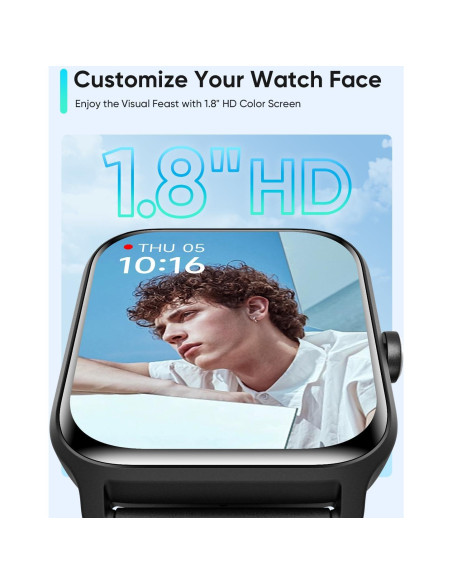 Reloj Inteligente Fitpolo Negro 1.8" Pantalla HD IP68 Reloj Inteligente Fitpolo Negro 1.8" Pantalla HD IP68