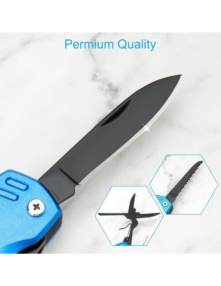 Cuchillo Multiherramienta Bovgero 16 en 1 Azul Plegable Cuchillo Multiherramienta Bovgero 16 en 1 Azul Plegable