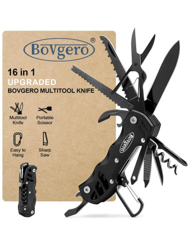 Cuchillo Multiherramienta Bovgero 16 en 1 Azul Plegable