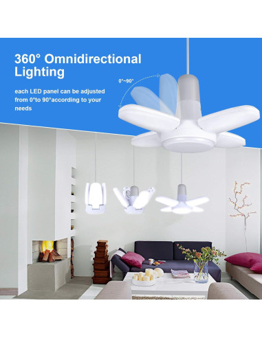 Paquete de 2 Bombillas LED Rieyue 35W Luz Diurna 6500K E26