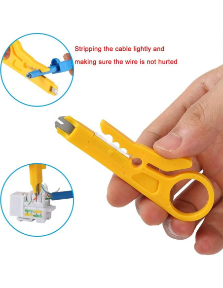 Crimpador RJ45 Pasante CHZHLM con 50 Conectores Cat6 y Destripador Crimpador RJ45 Pasante CHZHLM con 50 Conectores Cat6 y Destripador