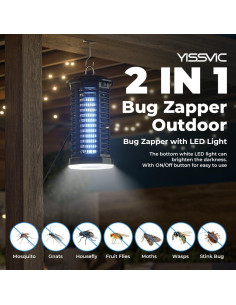 Mata Mosquitos Eléctrico YISSVIC 4200V Impermeable 15W 2