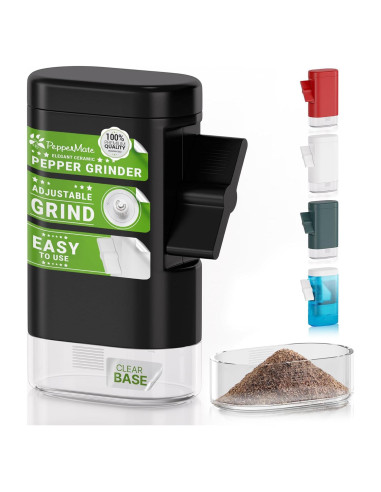 Molino de Pimienta Manual PepperMate 723B Cerámica Negro 226g