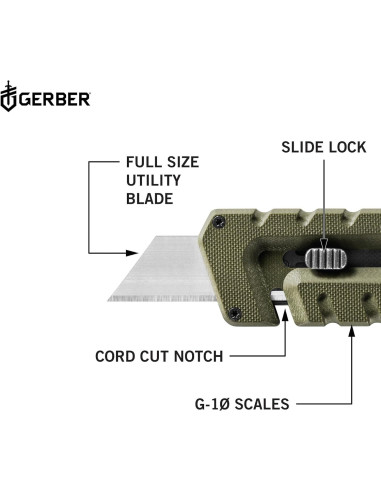 Cuchillo Utilitario GERBER Prybrid 8 en 1 Verde con Clip