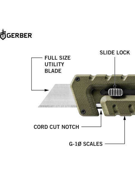 Cuchillo Utilitario GERBER Prybrid 8 en 1 Verde con Clip Cuchillo Utilitario GERBER Prybrid 8 en 1 Verde con Clip