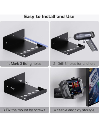 Soporte de Pared KUNSLUCK para Dock Steam Deck - Ahorra Espacio