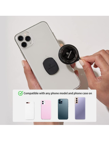 Soporte de Anillo para Teléfono Sinjimoru Ringo Negro
