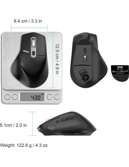 Ratón Inalámbrico Bluetooth Arteck MD172 Ergonómico Recargable Ratón Inalámbrico Bluetooth Arteck MD172 Ergonómico Recargable